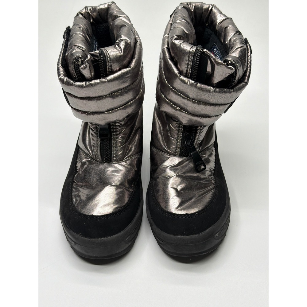 Pajar Canada Kids Waterproof Snow Boots Metallic Silver Black Pajar-Tex size 1.5